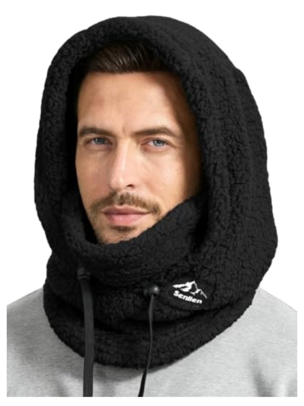 Extra-Long Teddy Fleece Balaclava Ski Mask Hooded Scarf Neck Tube